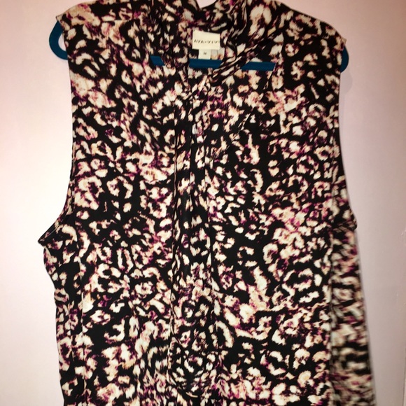 Ava Viv Print Bow Tie Sleeveless Top - Picture 2 of 4